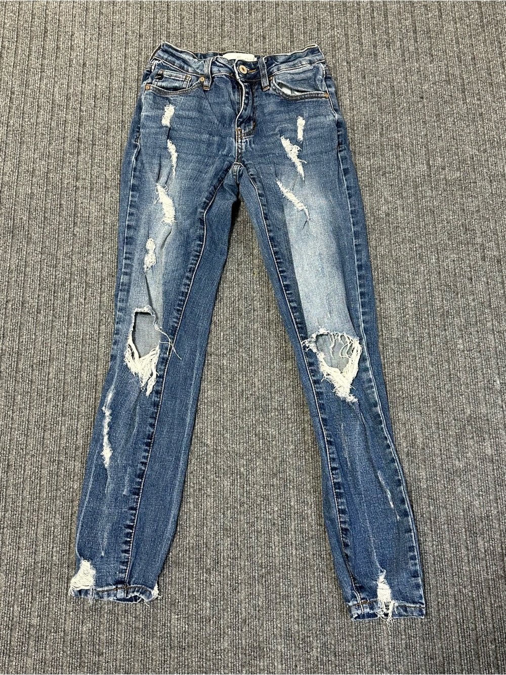 Kancan Skinny Ankle Distressed Jeans